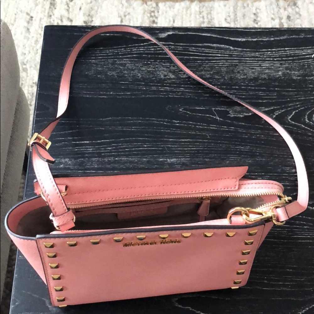 Michael Kors Stud Medium Leather Messenger Bag